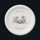 Boho Storybook Dragon Baby Shower Paper Plates<br><div class="desc">Introducing our Boho Storybook Dragon Baby Shower Paper Plates design, capturing a whimsical world where dragons dance amidst ancient castles and lush fairytale forests. Our enchanting baby shower collection combines vintage charm with modern sophistication, featuring playful watercolor designs on a light neutral cream backdrop. With a soft and muted color...</div>