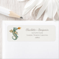 Boho Storybook Dragon Baby Shower Return Address Label