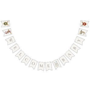 Boho Storybook Dragon Baby Shower Welcome Bunting Flags