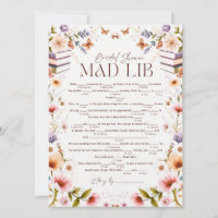 Boho Storybook Floral Mad Libs Bridal Shower Game