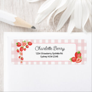 Boho Strawberry Baby Girl Return Address Label