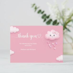Boho Strawberry Baby Shower Berry Sweet Thank You Enclosure Card