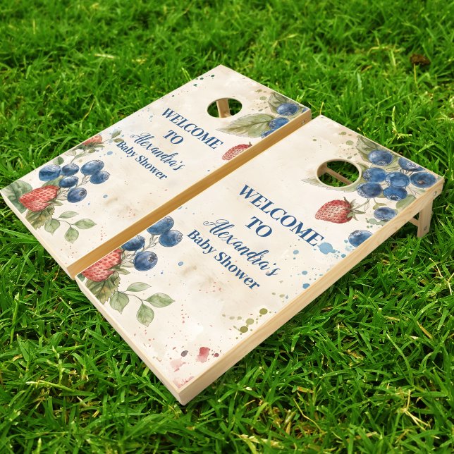 Boho Strawberry Berry Sweet Baby Shower Cornhole Set (Creator Uploaded)