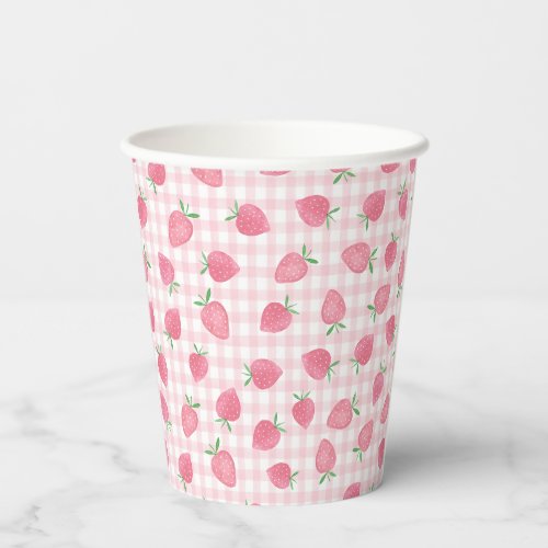 Boho Strawberry Berry Sweet Birthday Paper Cups