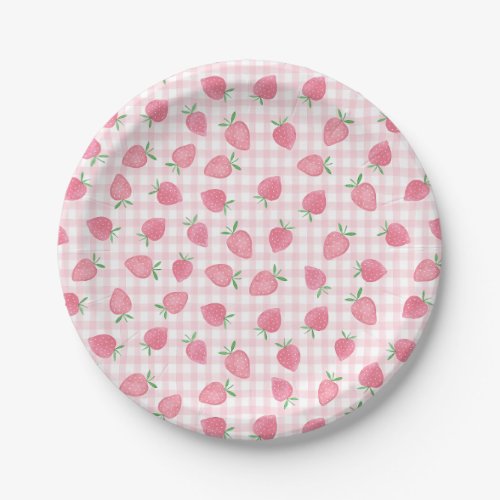 Boho Strawberry Berry Sweet Birthday Paper Plates