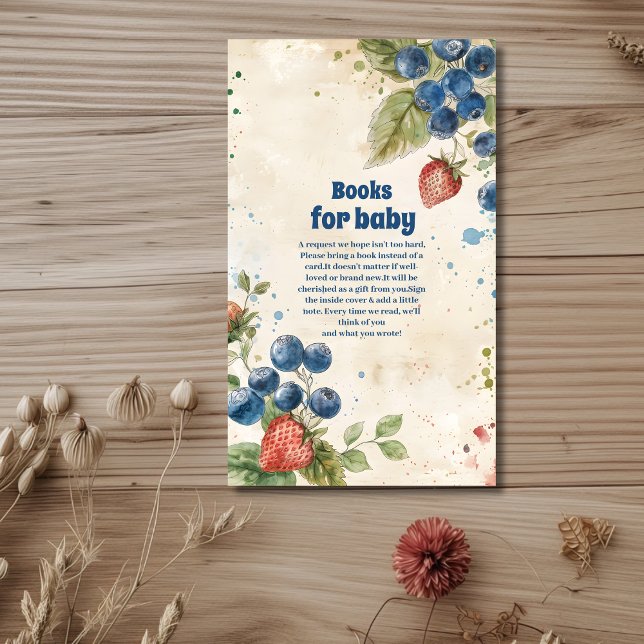 Boho Strawberry Berry Sweet Books for Baby  Enclosure Card (Creator Uploaded)