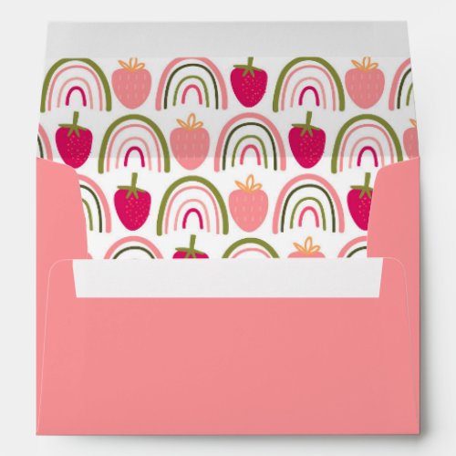 Boho Strawberry Berry Sweet Pink  Envelope