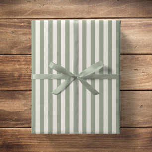 Boho Stripe Striped Neutral Minimalist Beige Sage Wrapping Paper
