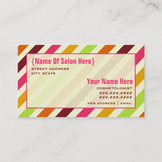 Boho Stripes Cosmetologist Salon Appointment (Front)
