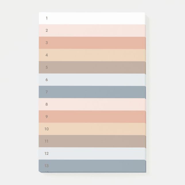 Boho Stripes Numbered Notes (Front)