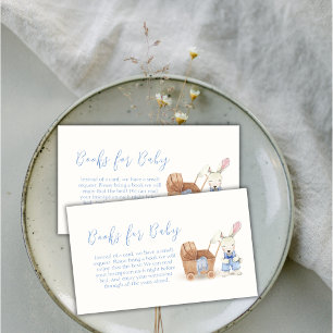 Boho Stroller Rabbit Boy Books For Baby Shower Enclosure Card