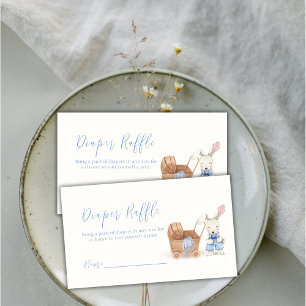 Boho Stroller Rabbit Boy Diaper Raffle Baby Shower Enclosure Card