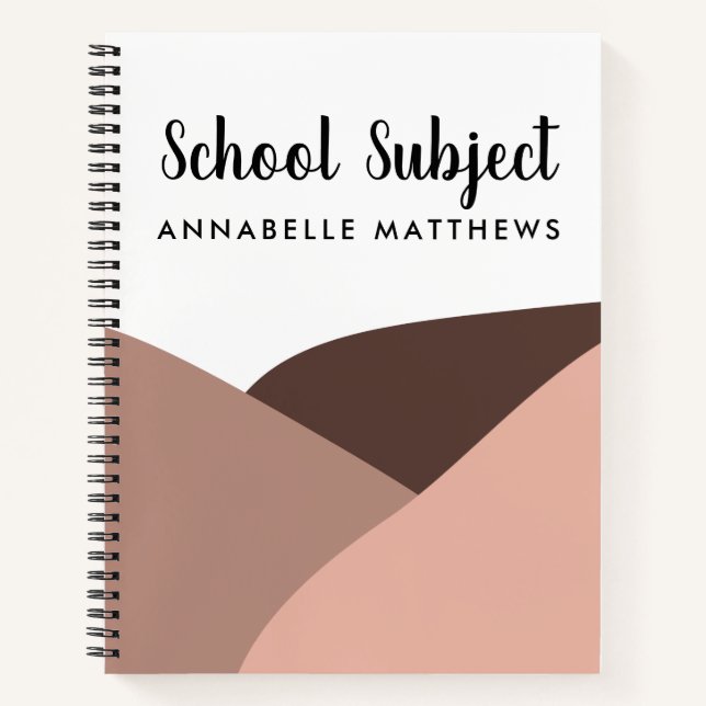 Boho Student School Subject Spiral Notebook (Front)