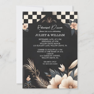 Boho Studio Creative Illustrated Rehearsal Dinner Invitation