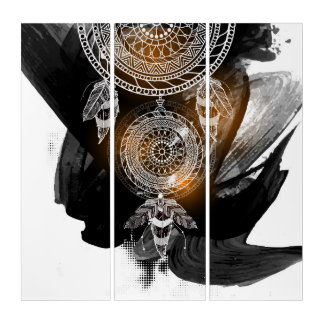 Boho Style Acryliprint  Triptych Wall Art