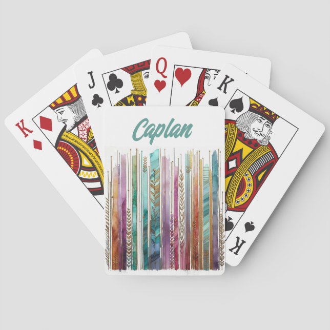 Boho style, alcohol ink art, artsy, gypsy poker cards (Back)
