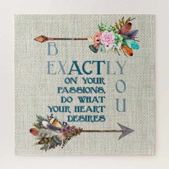 Boho Style Arrows | Be Exactly You | Inspirational Jigsaw Puzzle (Vertical)