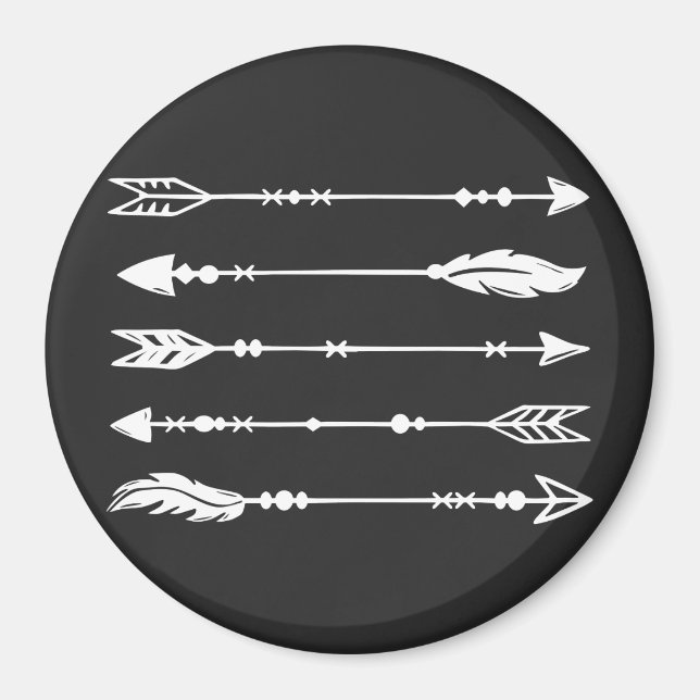 Boho Style Arrows in White Magnet (Front)