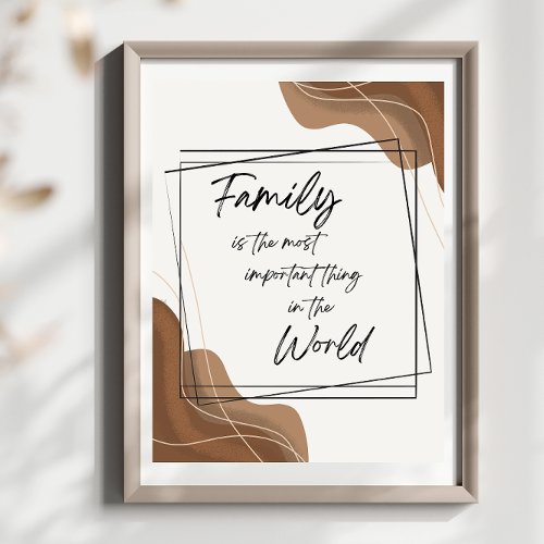 Boho Style Art Family is the Most Important Thing  Poster
