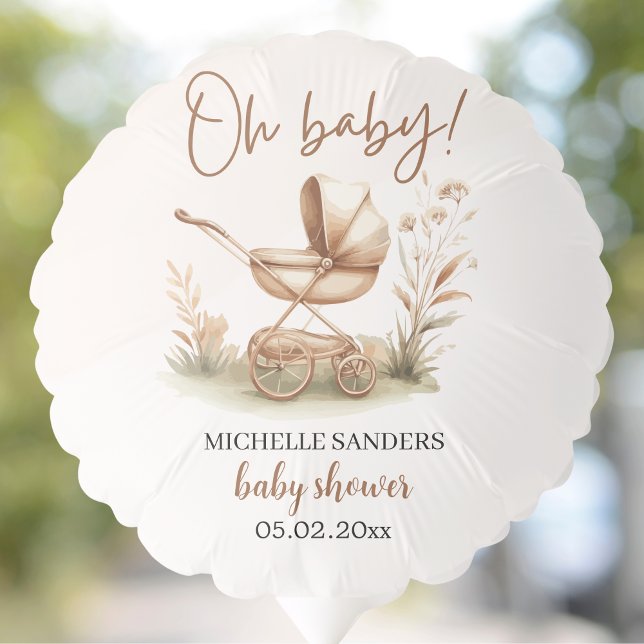 Boho Style Baby stroller Gender Neutral Baby Showe Balloon (Creator Uploaded)