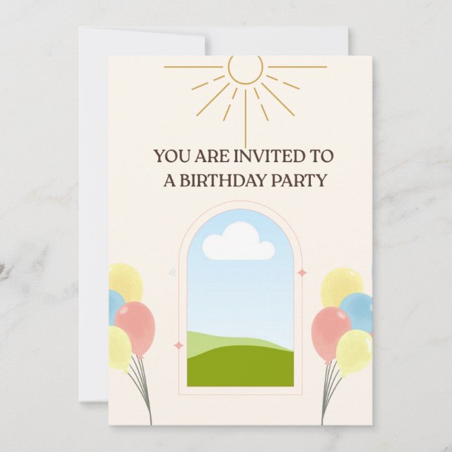 Boho Style Birthday Invitation card  (Front)