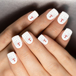 Boho Style Custom Monogram Minx Nail Art