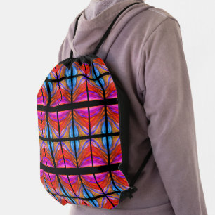 Boho style design Drawstring Backpack