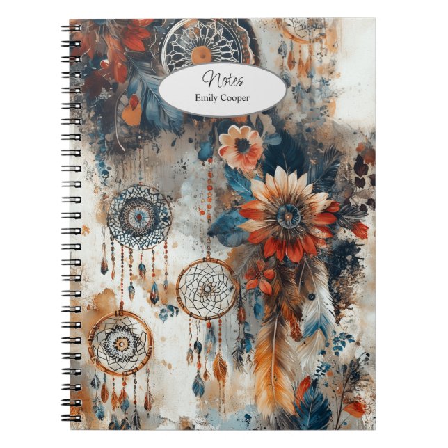 Boho style design with dreamcatchers notebook (Front)