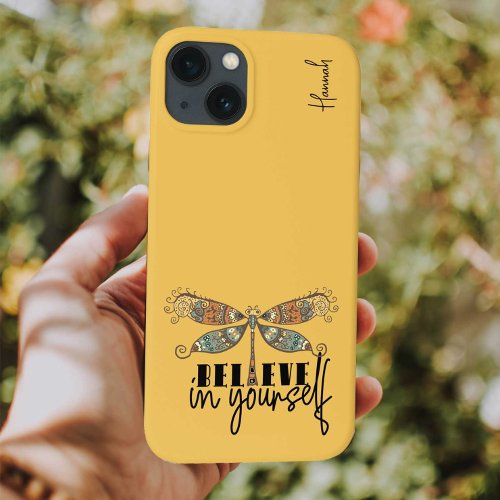 Boho Style Dragonfly Believe In Yourself Name Case