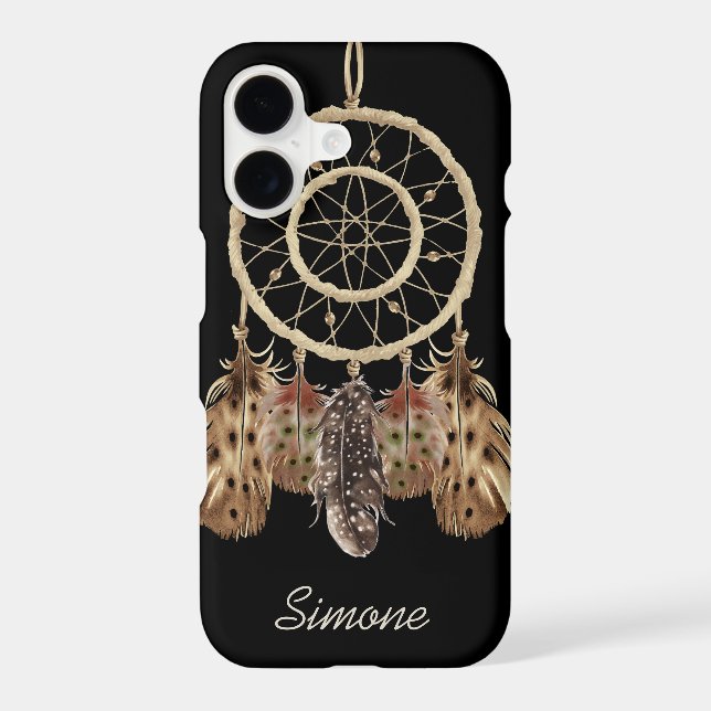 Boho Style Dream Catcher with Monogram Iphone Case (Back)