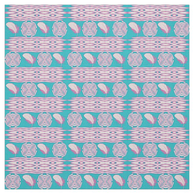boho style ethic feathers pattern fabric (Swatch)