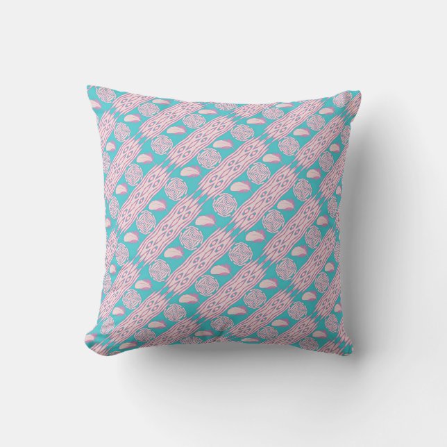 boho style ethic feathers pattern throw pillow (Front)