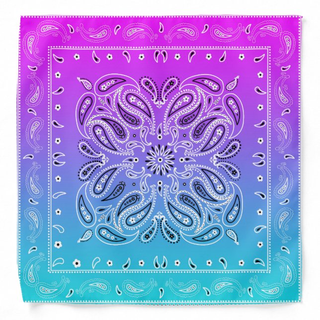 Boho Style Faded Paisley Bandana (Front)