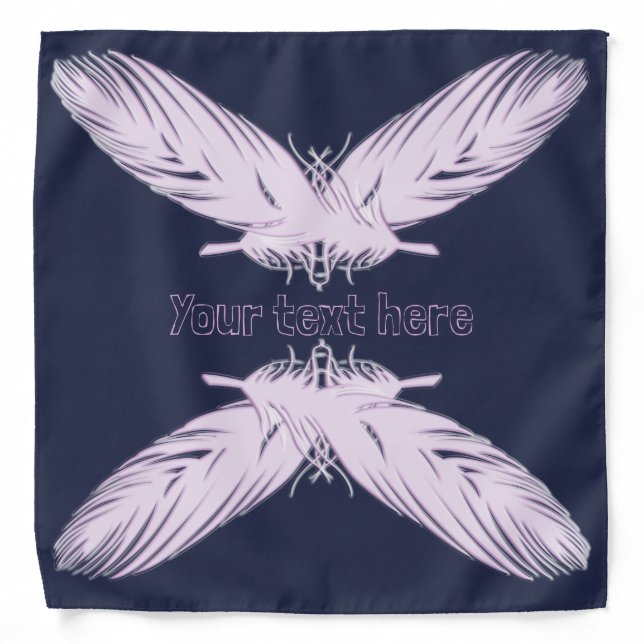 boho style feathers element.text. bandana (Front)