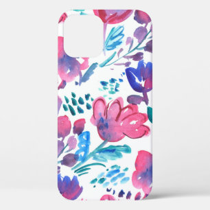 boho style floral rustic hand drawn illustration. iPhone 12 case