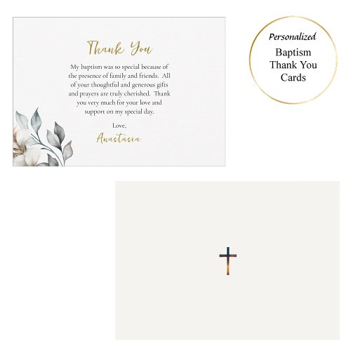 Boho Style Flower and Leaves Orthodox Baptism     