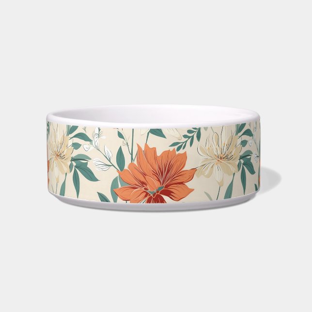 Boho style flowers pattern light colors bowl (Front)