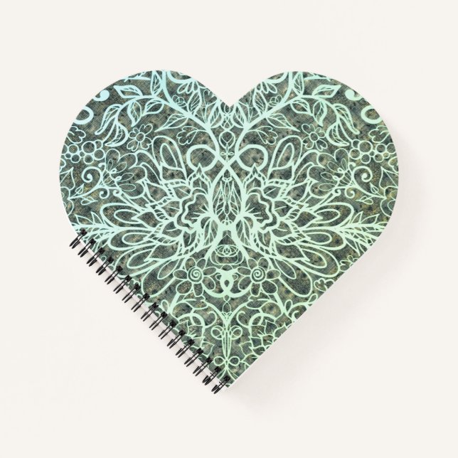 Boho Style | Grunge Ombre Floral Art Notebook (Front)