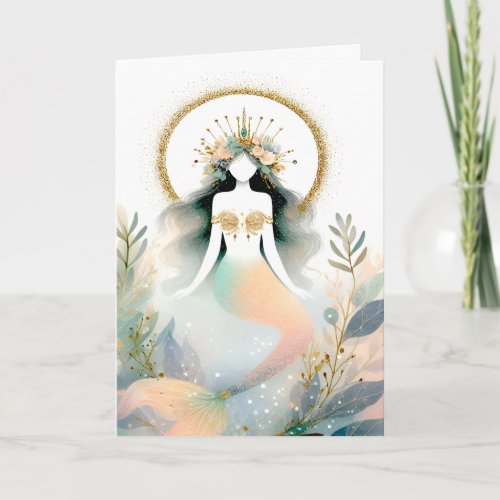 Boho Style Mermaid Card