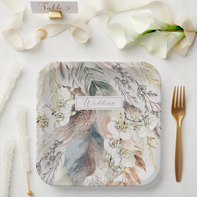 Boho Style Paper Plates (Wedding)