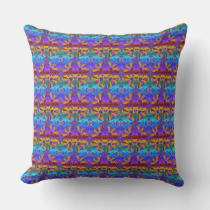 Boho Style Purple and Aqua Beautiful Throw Pillow
