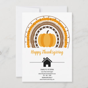 Boho Style Real Estate Happy Thanksgiving Holiday Card
