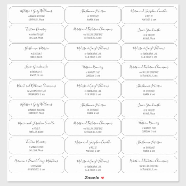 Boho Style Script Lettering Guest Address Sticker (Sheet)