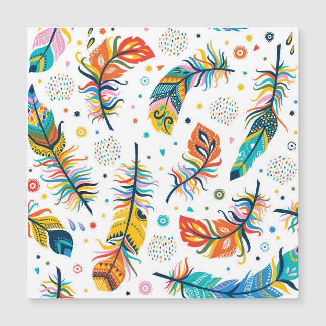 Boho style, seamless feather pattern. (Front)