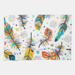 Boho style, seamless feather pattern. kitchen towel