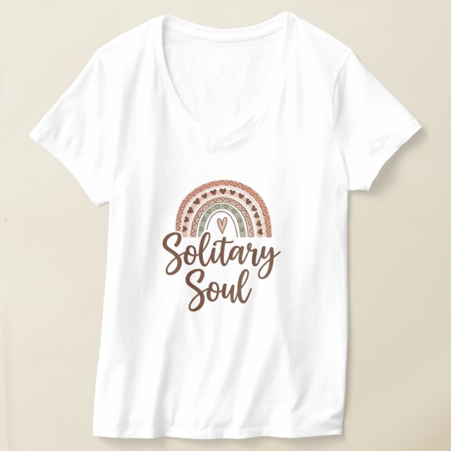 Boho style solitary soul design T-Shirt (Laydown)