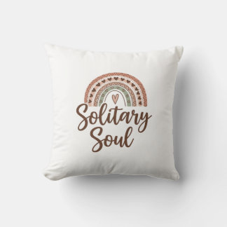 Boho style solitary soul design throw pillow