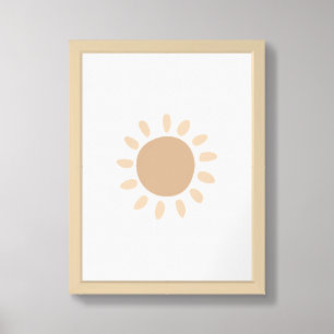 Boho Style Sun Art for Baby Room or Nursery Framed Art