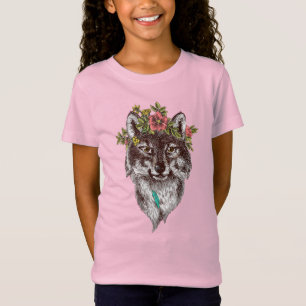 Boho Style Wolf Halo Portrait T-Shirt