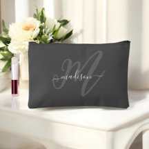 Boho Stylish Gray Monogram and Name
